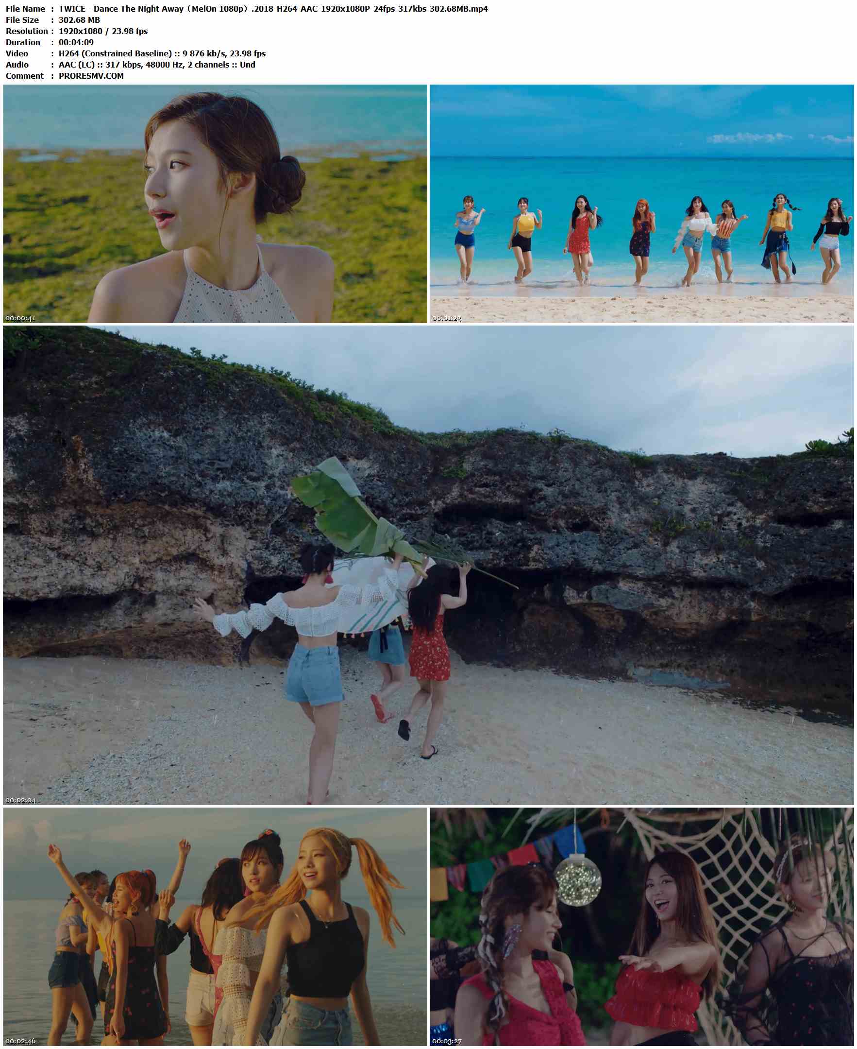 TWICE - Dance The Night Away（MelOn 1080p）.2018-H264-AAC-1920x1080P-24fps-317kbs-302.68MB官方MV_高清MV